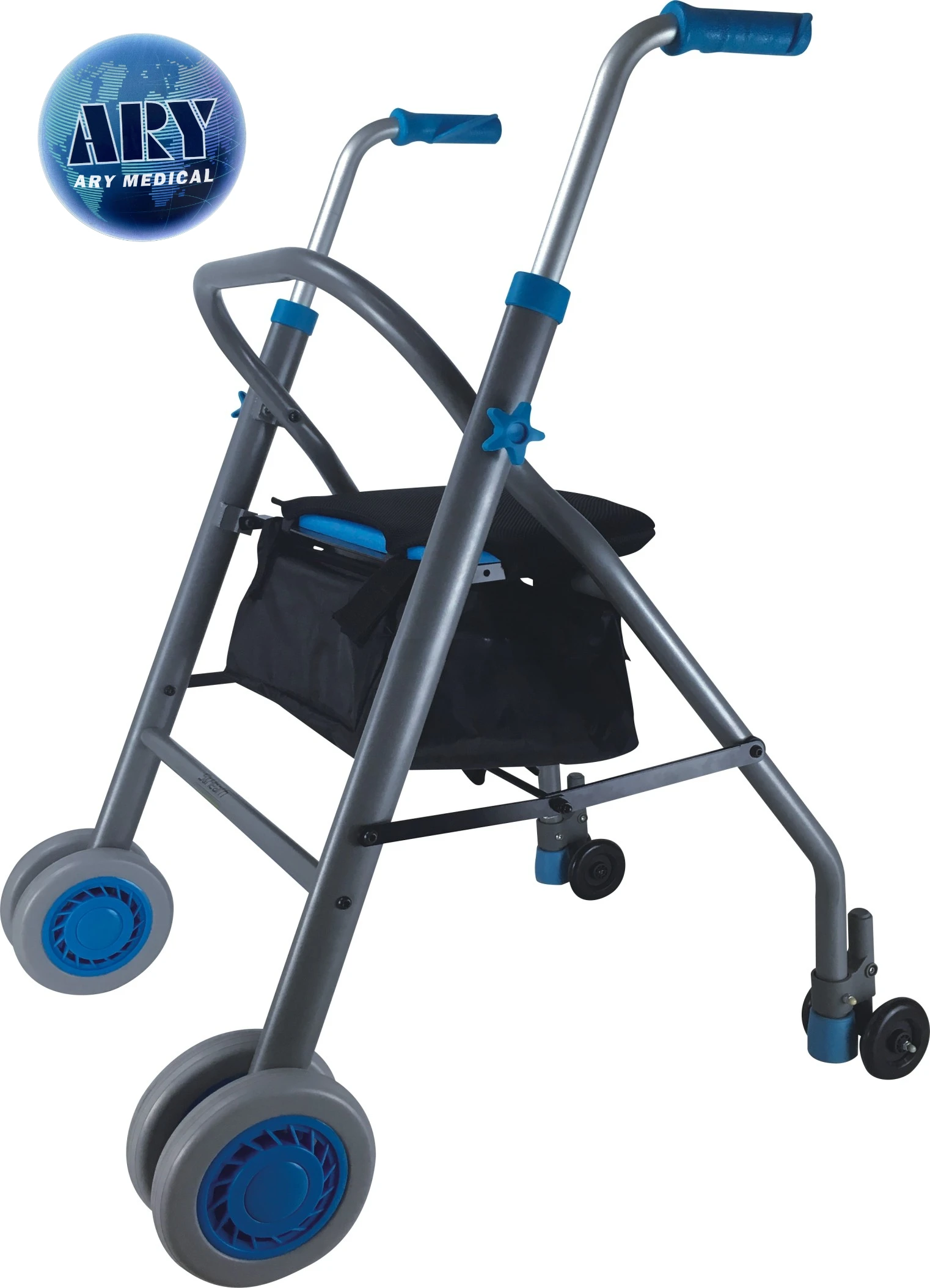 Folding Aluminum shopping rollator walker with Seat For Elder