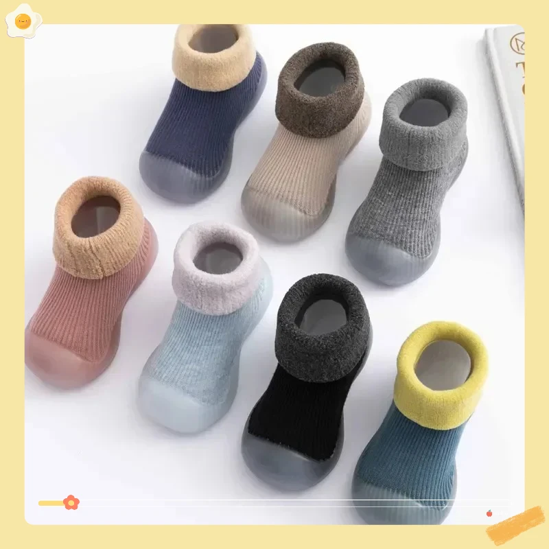

High-top Autumn and Winter New Baby Walking Shoes Children's Socks Shoes Non-slip Soft Bottom Snow Padded Warm Baby Toddler