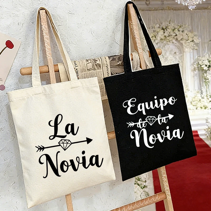 Spanish Single Farewell Bachelorette Hen Party Canvas Tote Bags Bridal Shower Wedding Bridesmaid Gift Bags Reusable Shopping Bag