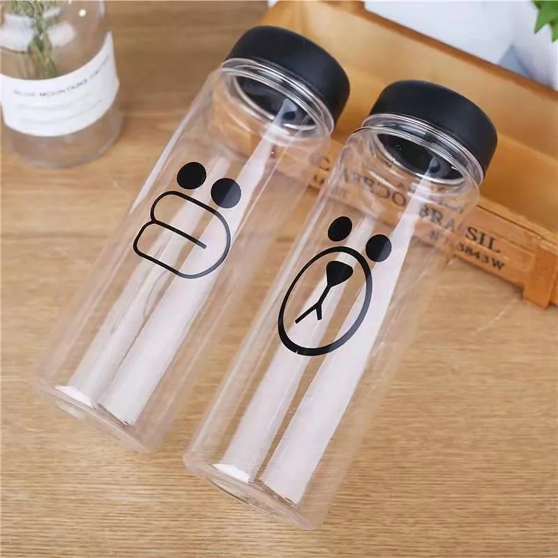 2025 new man female sport water bottle Plastic Cup Korean Creative Transparent Lemon Water Cup 500ML hiking bicycle water bottle