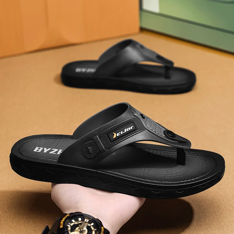 chinelo-masculino-de-couro-texturizado-antiderrapante-para-verao-sola-grossa-sandalia-casual-para-praia-e-uso-externo-confortavel-para-casa