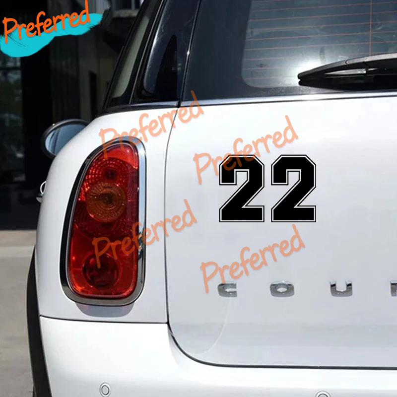 Racing Number 22 Funny Car Sticker Vinyl Decal Car Auto Stickers for Car Bumper Window Car Decorations Various Sizes Die Cutting