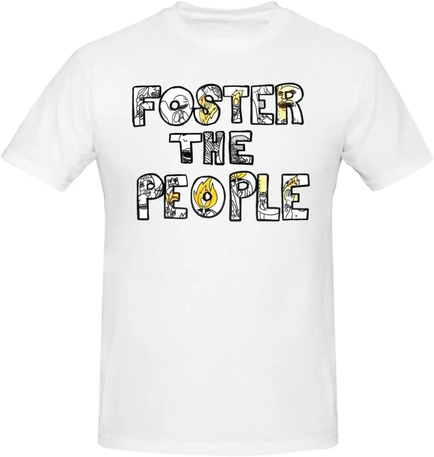 Foster The People Logo Shirt Men's Personalised Crew Neck Short Sleeve T Shirt Deep Heather