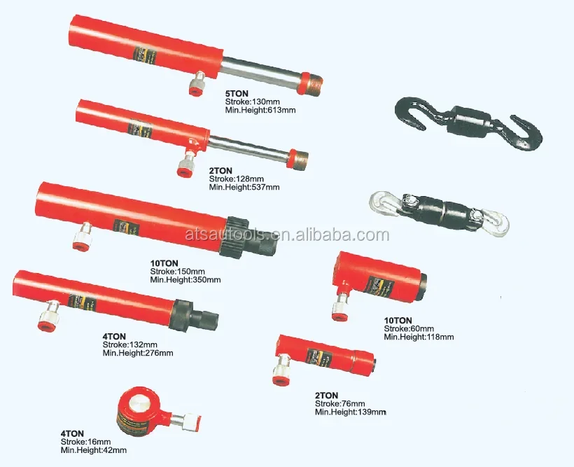 2-10 Ton Pull Back Rams Pneumatic Auto Body & Frame Collision Repair Kit 7 Piece