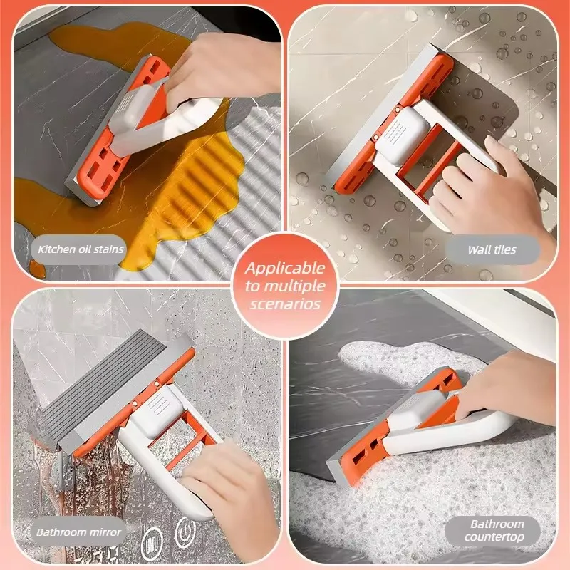Mop and Sponge Sets Self Squeezing Mini Handheld Sponge Mop Foldable Desktop Cleaning Tool for Bathroom Kitchen Tabletop Glass