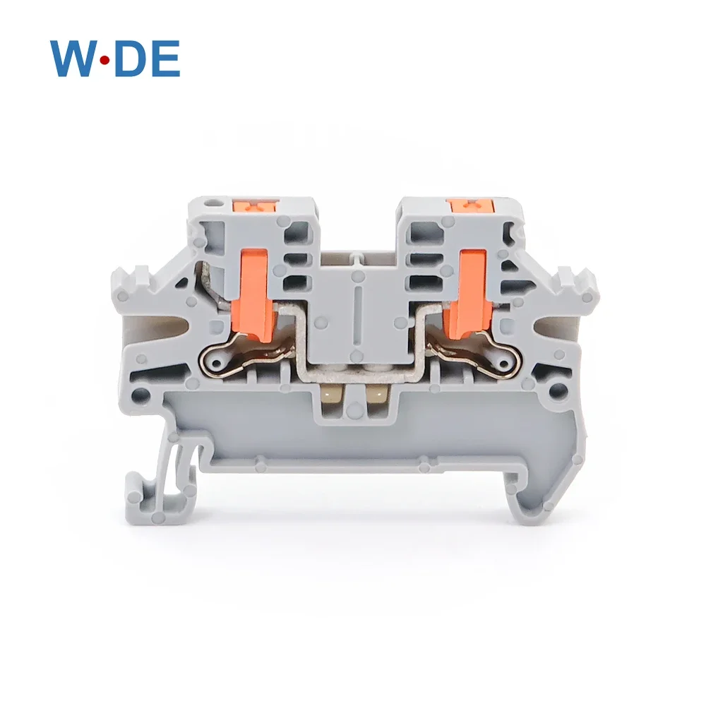 10Pcs DIN Rail Terminal Block PTV-2.5 Push-In Terminal Connector Spring Side-Entry 2.5mm² Cable Wiring Conductor PTV2.5