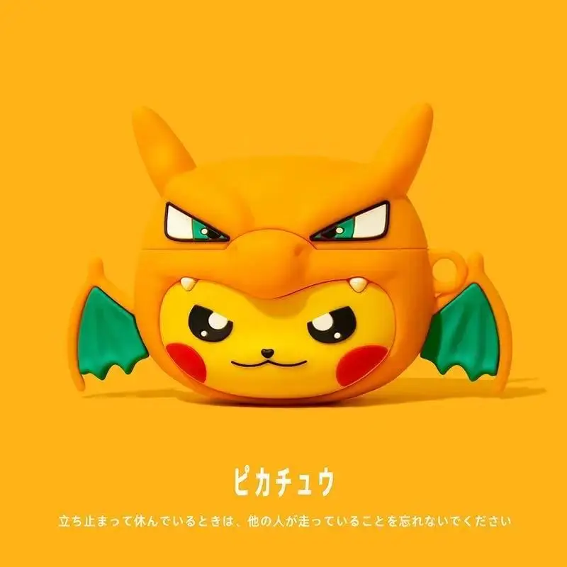 Pokemon Ball Charizard For Airpods Pro 3 Case,3D Anime Silicone Earphone Cover For Airpods Pro 2/Airpods 1 2 3 4 Case Cover Kids