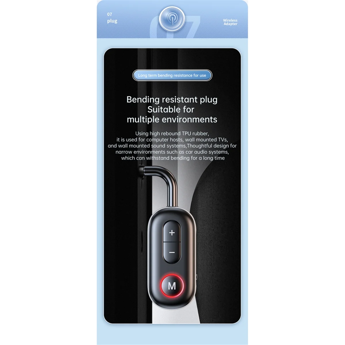 Bluetooth 5.3 Receiver Transmitter Adapter 3.5mm Jack AUX Wireless Audio Adapter for Car Music Headphone Speaker