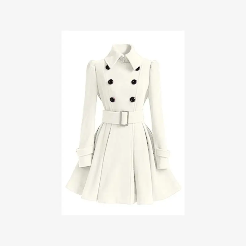 Slim Long Women's Fashion Coat with Belt CleanFit Style Bright Surface Cotton 100% Long Sleeve  Color Autumn Season