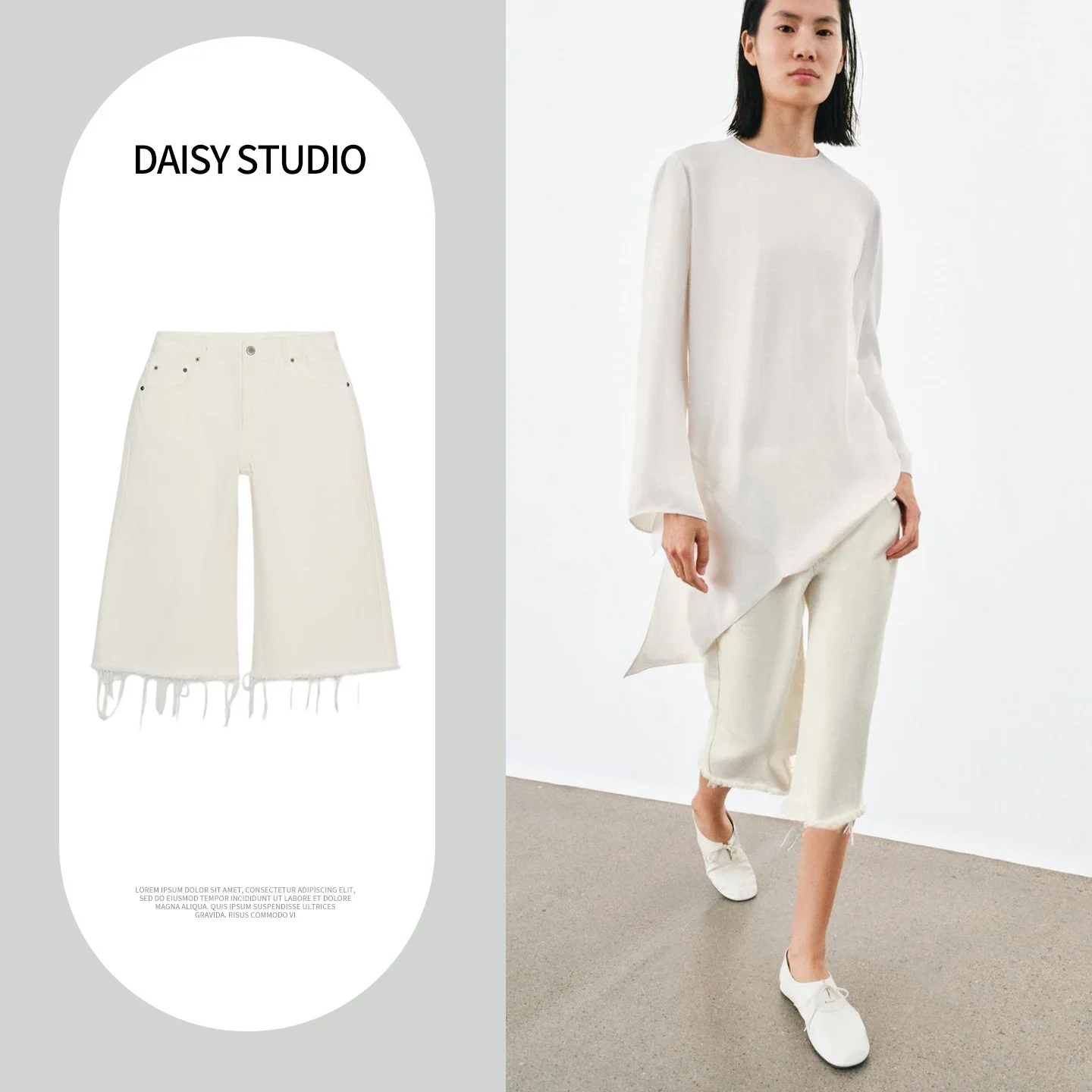 

Spring New Arrival Women's Minimalist Style Zipper Button Embellished Mid-Waist Frayed Jeans Casual Shorts 5216054