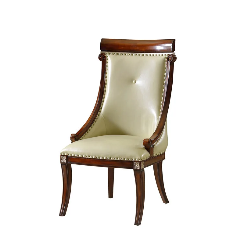 

Furniture American light luxury neoclassical mahogany dining chair British European villa dining chair