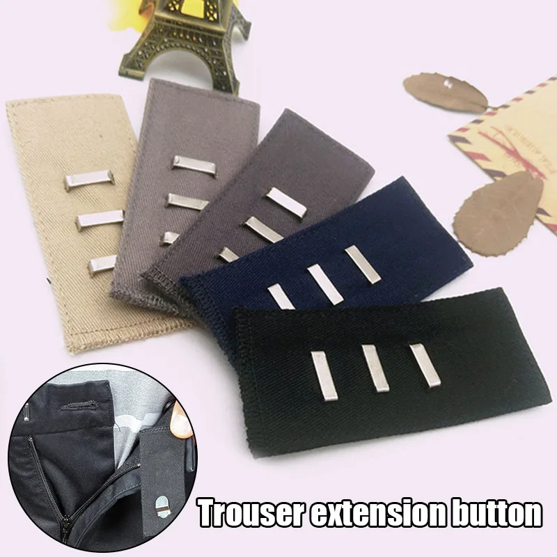 

Waist Extension Buckle Pant Extender Belt Waist Band Button with Hooks for Clothes Unisex Garment Accessories DIY Adjustment