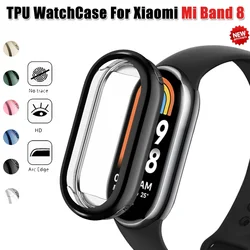 TPU Soft Protective Cover For Xiaomi Mi Band 8 Case Screen Protector Shell Bumper Plated Cases Mi Band Bracelet smart watch