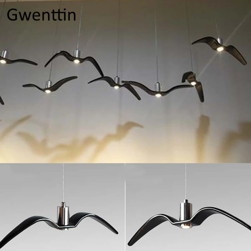 Modern LED Decor Seagull Pendant Light Chandelier Hanging Lamp for Dinning Room Hotel Bedroom Lighting Fixture Ceiling Luminaire