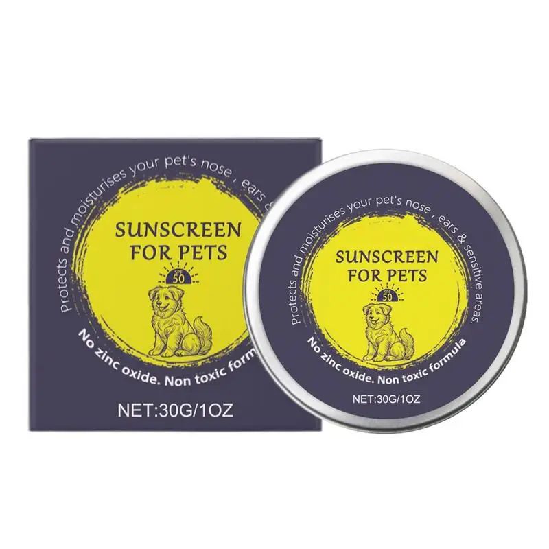 Sonnenschutz für Hunde, 30 g, Sonnenschutz für Hunde in der Dose, langanhaltender Hautschnuller, tragbarer Schnauzenbalsam, Körperfeuchtigkeitscreme für Hunde, Katzen, Pferde
