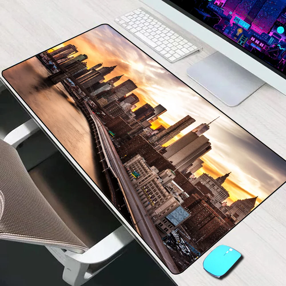 مدينة نيويورك لوحة ماوس كبيرة ملحقات الألعاب ماوس حصيرة لوحة المفاتيح حصيرة ألعاب الكمبيوتر وسادة مكتب XXL لوحة ماوس الكمبيوتر المحمول Mausepad