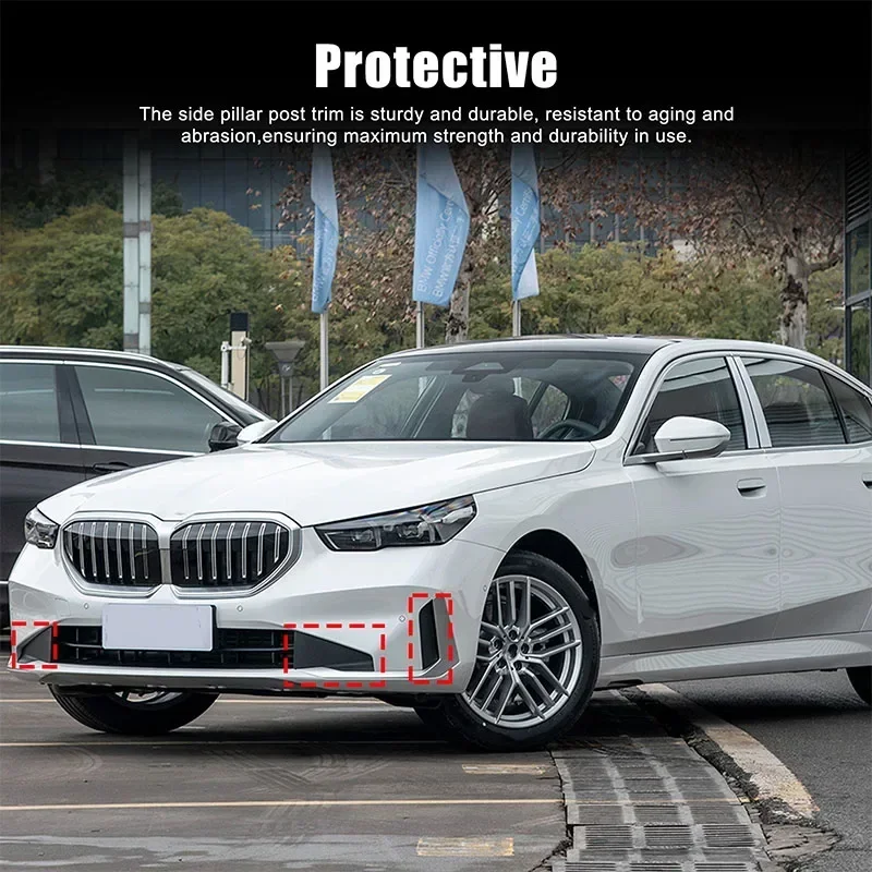 For BMW 5 Series G60 2024+ Car Front Bumper Decorative Cover Decorative Sticker Real Carbon Fiber Exterior Accessories
