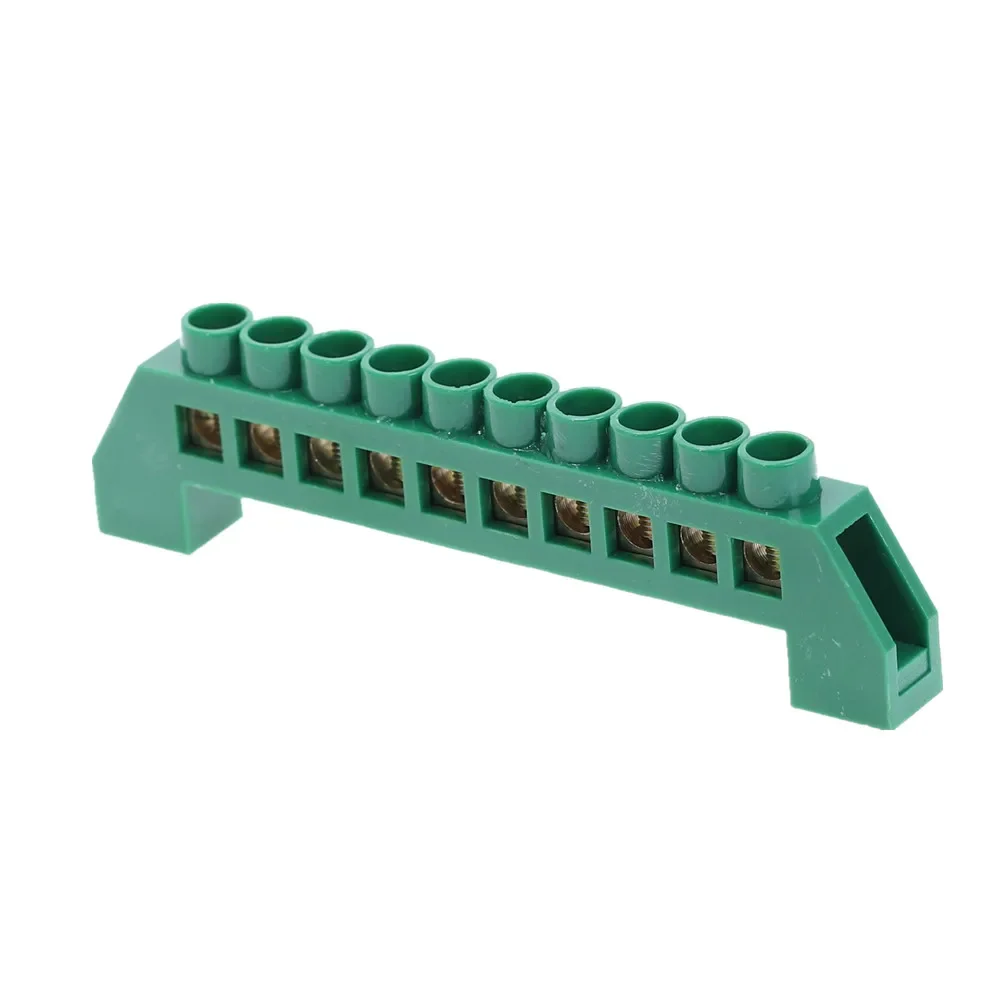 1Pcs Green Blue Screw Brass Din Rail  Terminal Block Earth and Neutral Blocks 4Pin 6Pin 8Pin 10PIN 12PIN