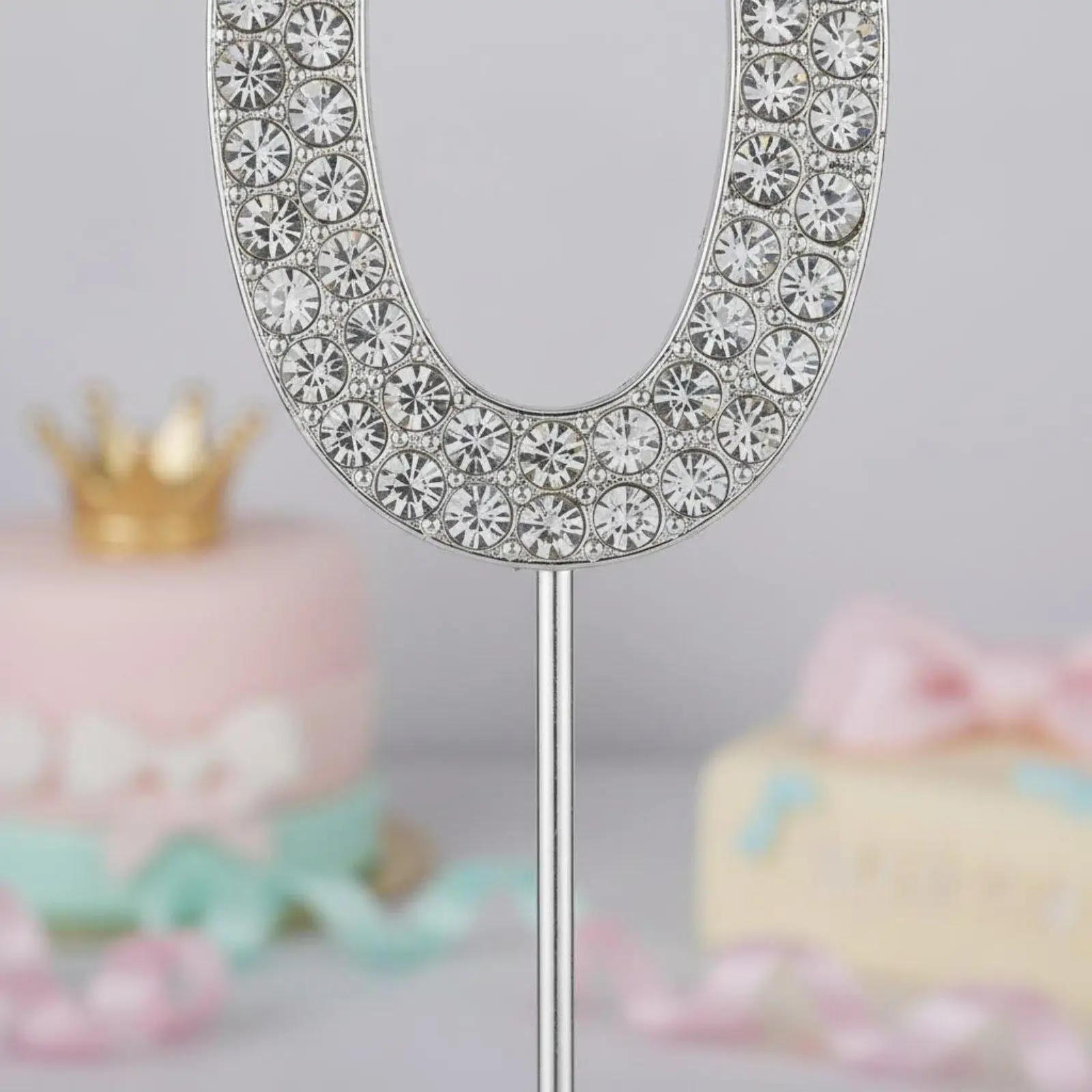 Alloy Cake Topper Rhinestone Age Number Decor Keepsake Insert for Celebration Dessert Table Birthday Anniversary