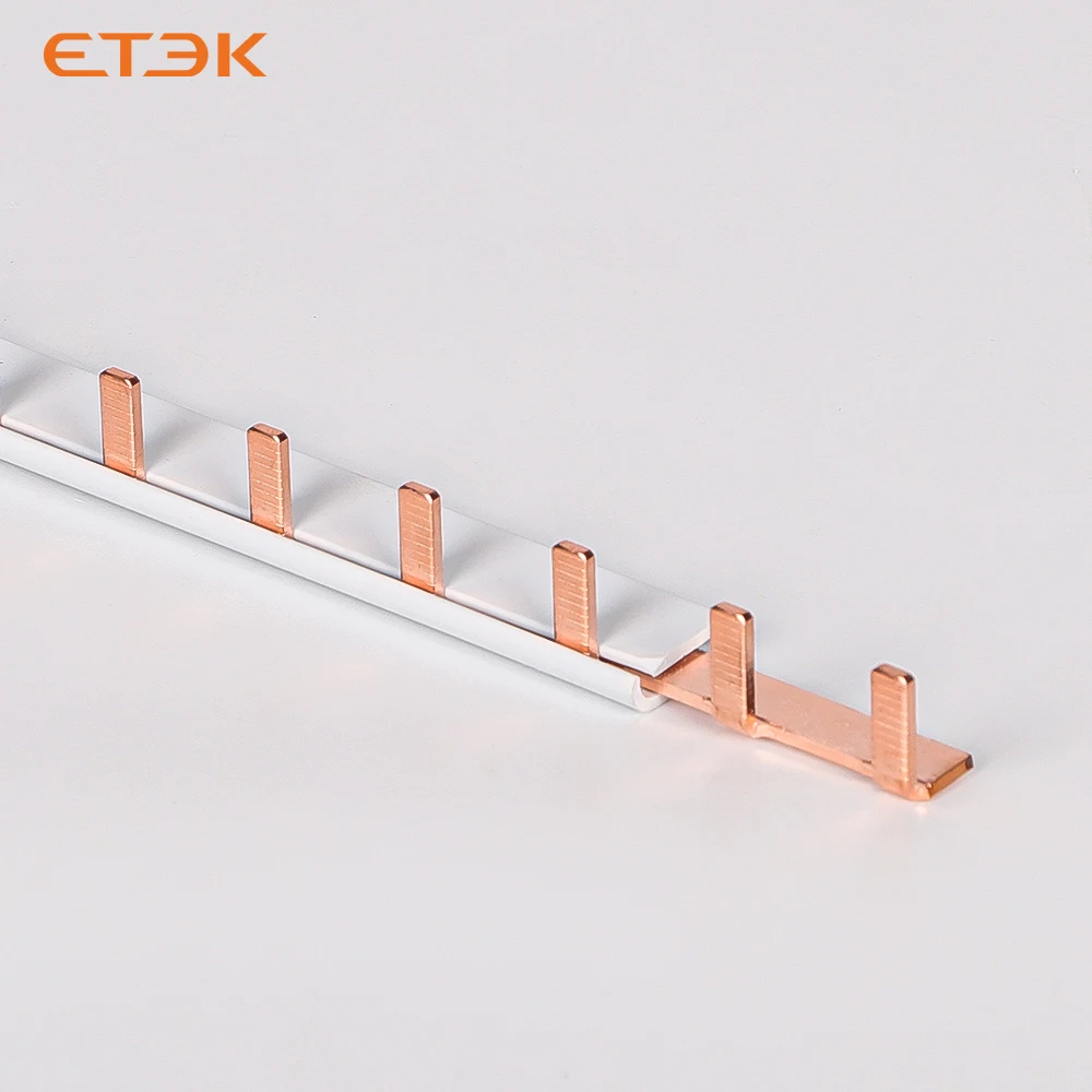 ETEK Copper Busbar for Distribution Box Circuit Breaker1P/2P 63A Cross Section 10mm ² 12way MCB Connector type copper Busbar image 3