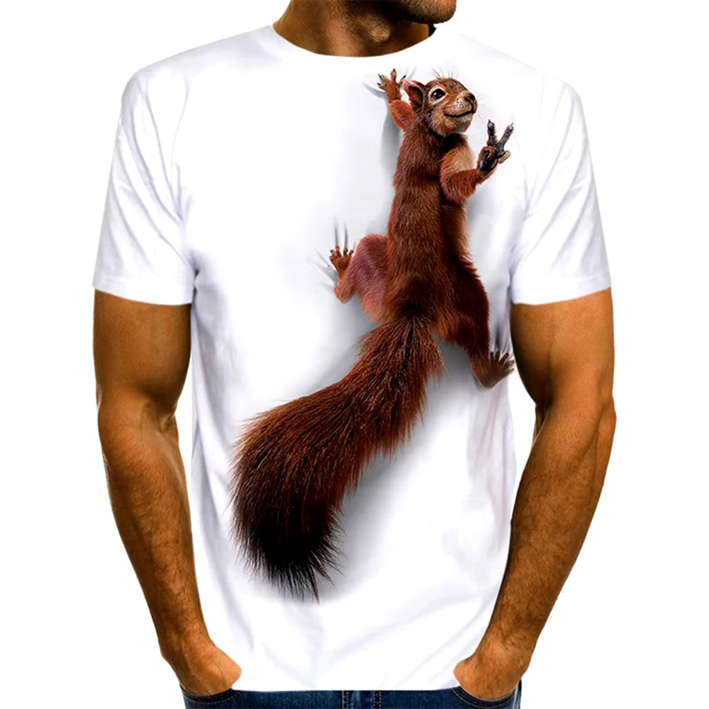 Funny Animal Squirrel Dog 3d Print Tshirt Men Women Fashion T-shirt Hip Hop Tops Tees Kids T shirt Men Clothes Summer Tops Male