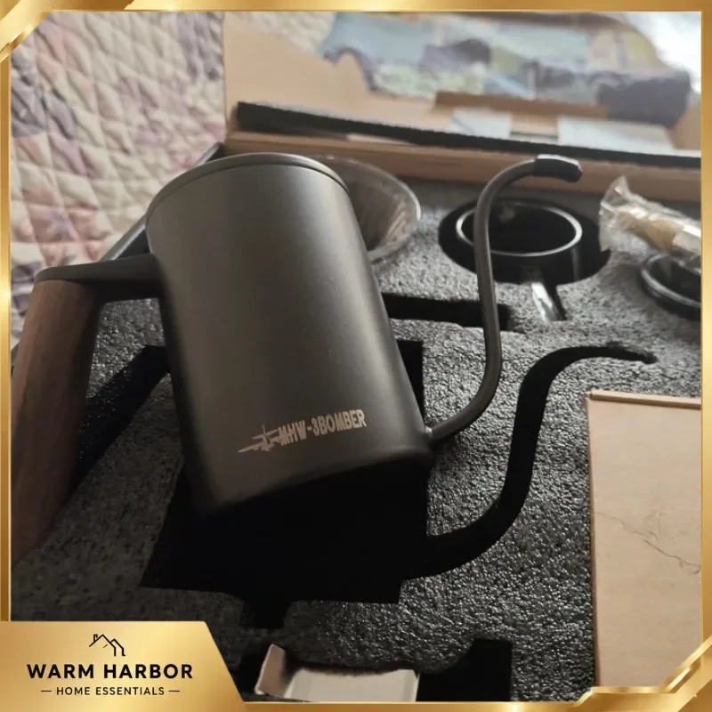 Mhw-3bomber Hand Brew Coffee Gift Box Set Manual Grinder Sharing Pot Pour Over Dripper Filter Cup Home Barista Coffee Lover Gift