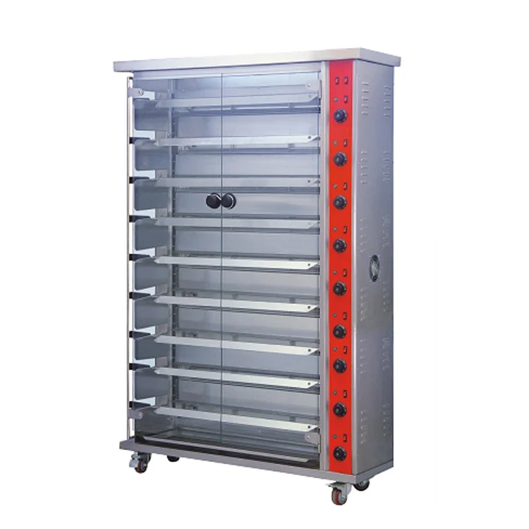 Restaurant Stainless steel vertical Gas 6 rods chicken rotisserie  for sale