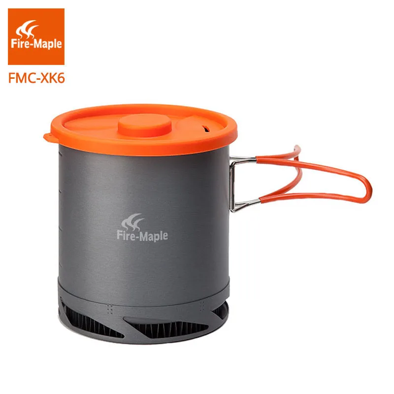 Ogień Maple FMC-XK6 wymiennik ciepła Pot 1L składane garnki z siatkowa torba na zewnątrz Camping naczynia