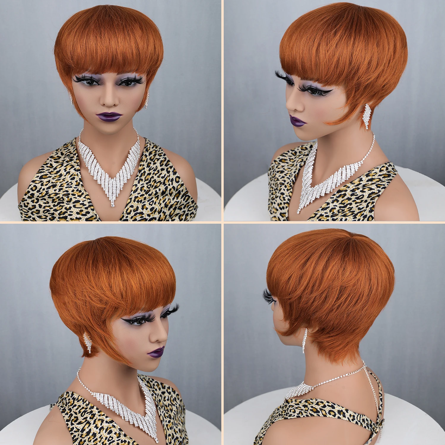 Bobo Pixie Cut Wig Human Hair Short Pixie Cut Wigs Human Hair Glueless Pixie Wig Short Layered Brazilian Virgin Human Hair Wigs