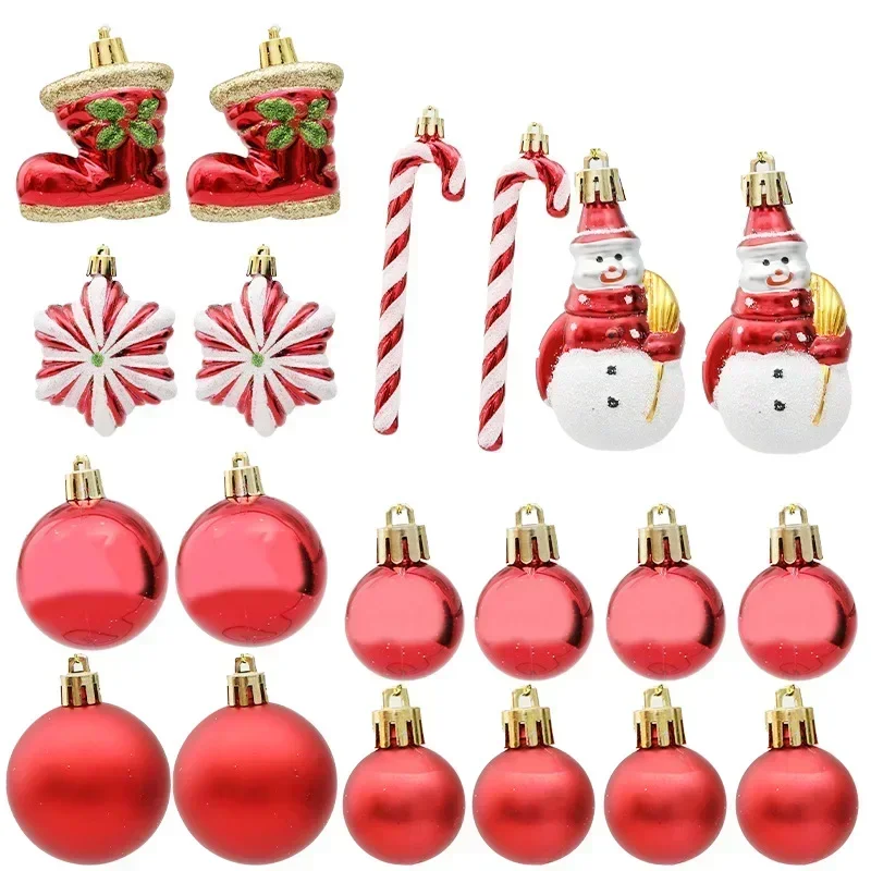 20/29/40pcs Christmas Ball Blue Red Christmas Tree Hanging Pendants Home Gifts New Year Special-shaped Christmas Spheres 2023