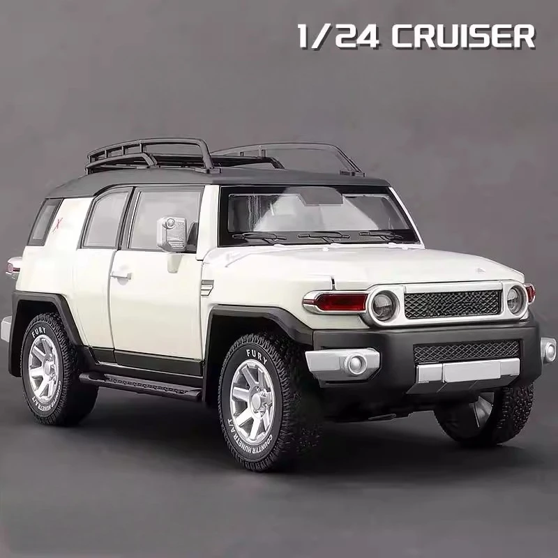 

1:24 FJ Cruiser SUV Alloy Diecast Model Off-road Sound Light Vehicle Collect Model Ornaments Gift For Friend Display