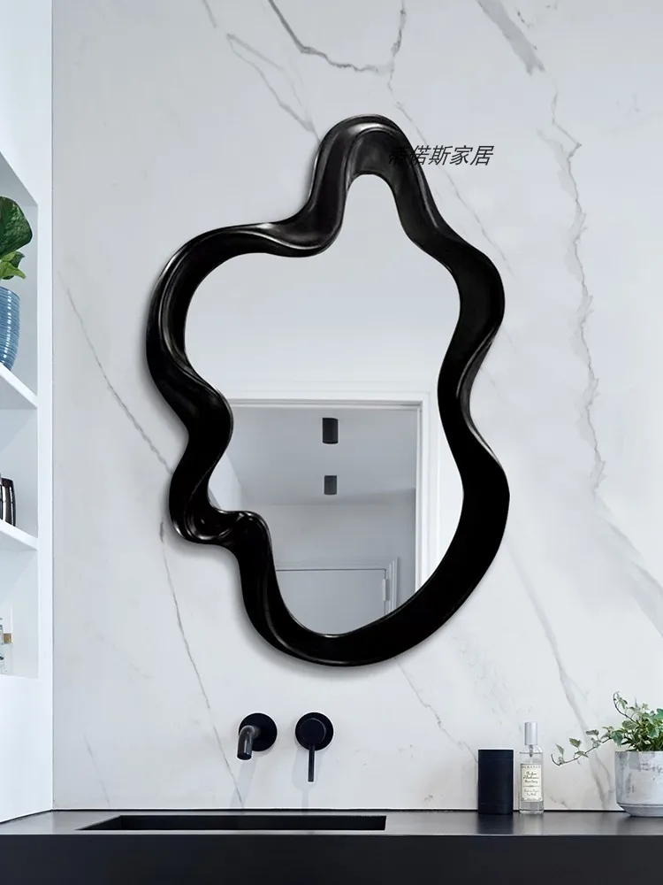 High-value vanity mirror French special-shaped, wall-mounted bathroom mirror irregular vanity mirror creativity