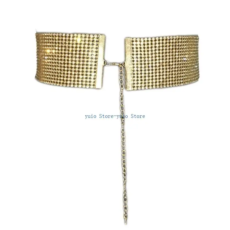 

X7XB Nightclub Woman Glitter Waist Chain Eye Catching Waist Belt for Girls