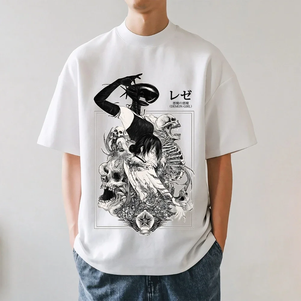 2026 New Chainsaw Man Reze Japanese Style Classic Tee High-quality Streetwear T-Shirt Suitable for Both Men Women Summer T-shirt