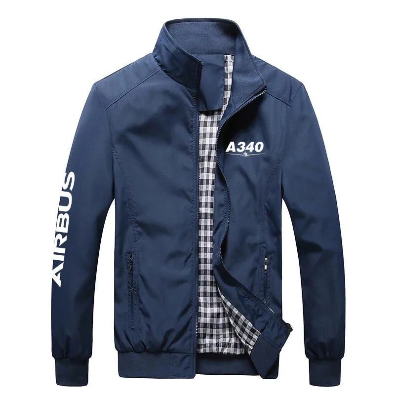 

New Outdoor Military Airbus A340 Man Spring Autumn Aviation Pilots Flight Lightweight Windbreakers Plaid Men Jackets Coats