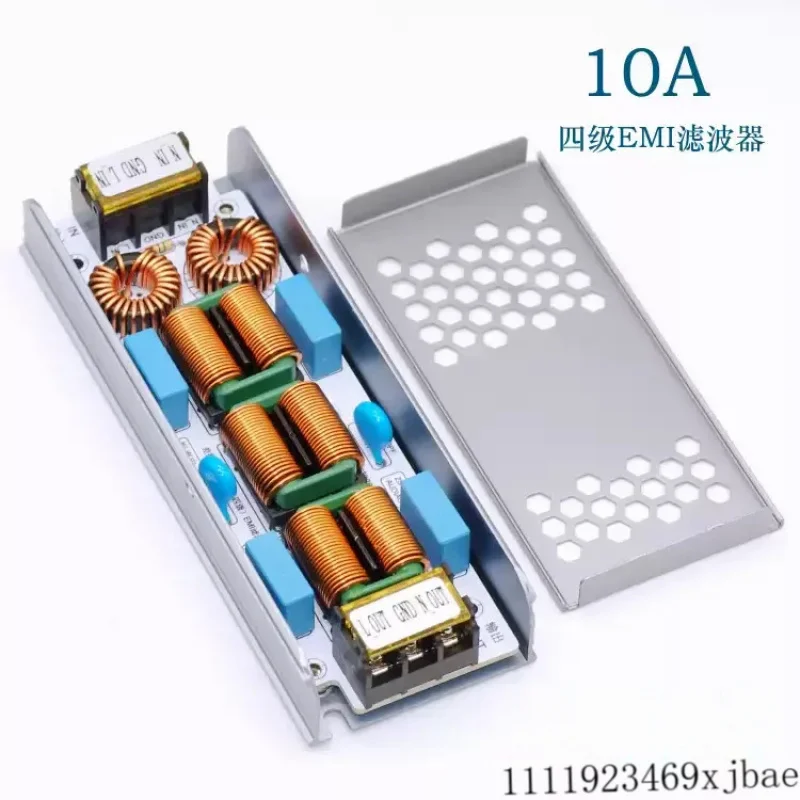 6A 10A EMI Electromagnetic Interference Power Filter 4-Stage EMC Differential Mode Common Mode Power Filtering F Power Amplifier