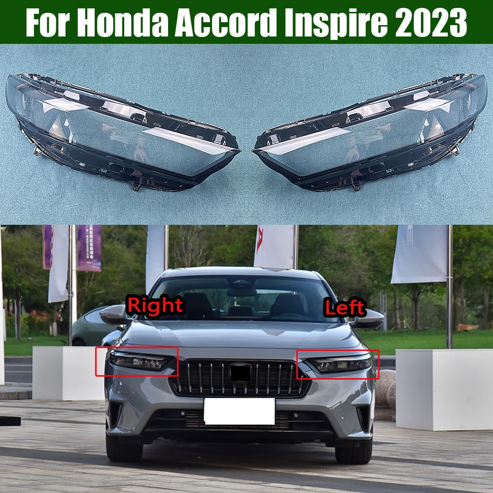 For Honda Accord Inspire 2023 Headlamp Lamp Cover Headlight Shell Transparent Mask Lens Plexiglass Replace Original Lampshade