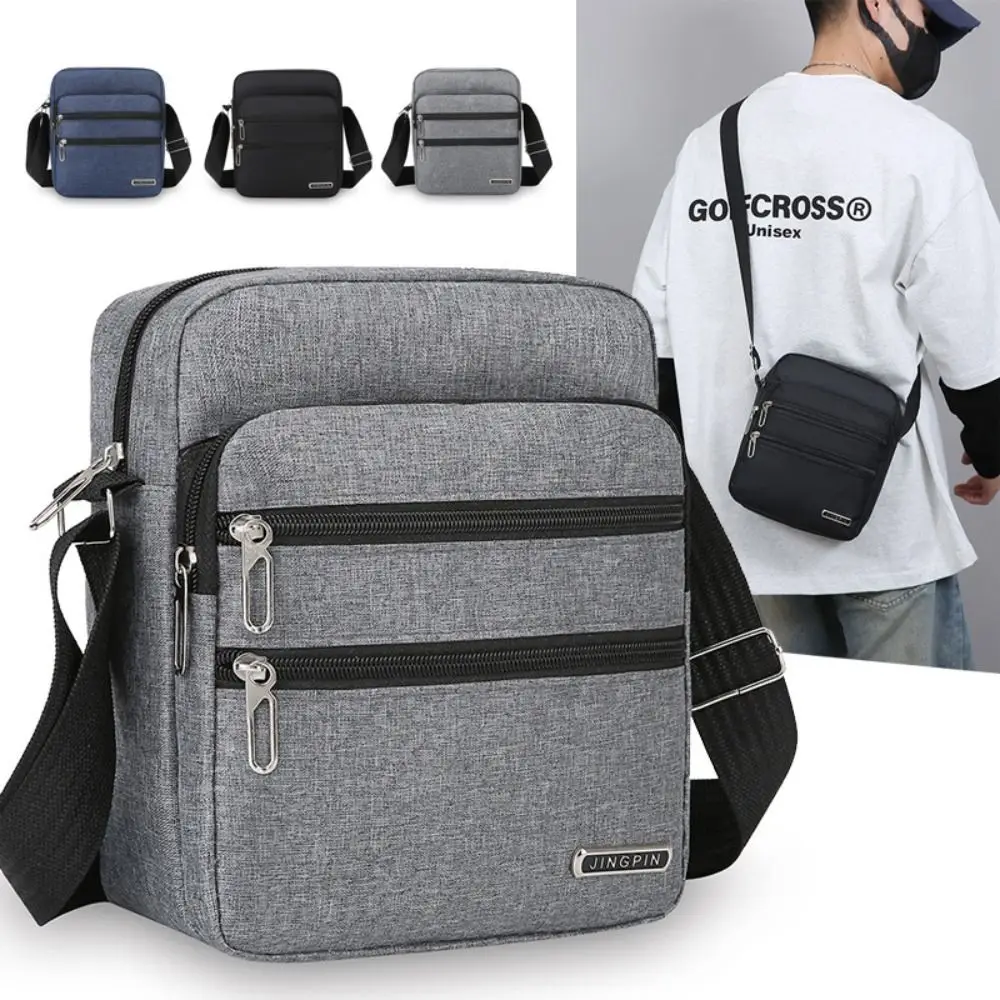 

High Quality Nylon Polyester Crossbody Bags Black Grey Blue Large Capacity Tote Bag Waterproof Shoulder Bag Men Women