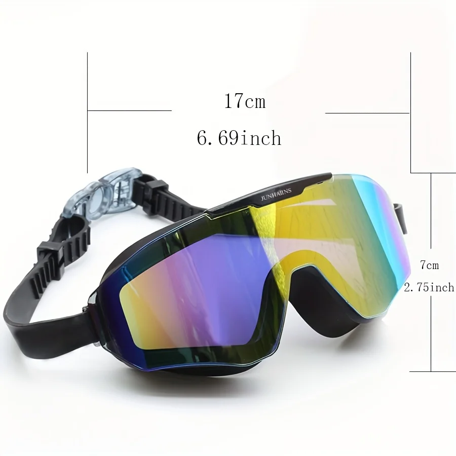 New Electroplated HD Swimming Goggles Large Frame Water Glasses For Adults Silicone Strap PC Buceo Spearfishing Accessories