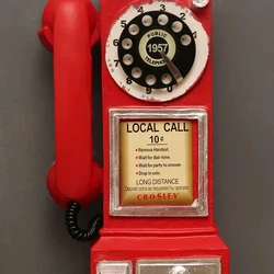 Modelo de teléfono creativo Vintage, adorno antiguo para colgar en la pared, artesanía, decoración del hogar, regalo para niños, excelente artesanía bien