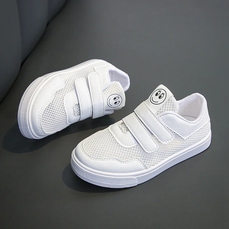 2024 New Summer Fashion Versatile and Comfortable Mesh Casual Wear-Resistant Hollow White Breathable Soft Sole Mesh Child Shoes