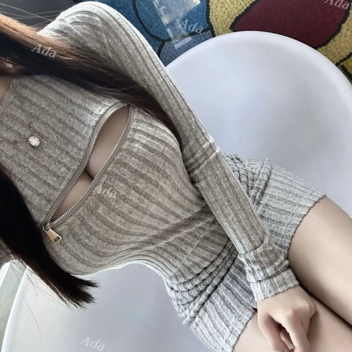 Plus Size Bodycon Jurk Vrouwen Sexy Hollow Out Rits Lange Mouw Body Knuffelen Slim Fit Coltrui Casual Clubwear Party Midi