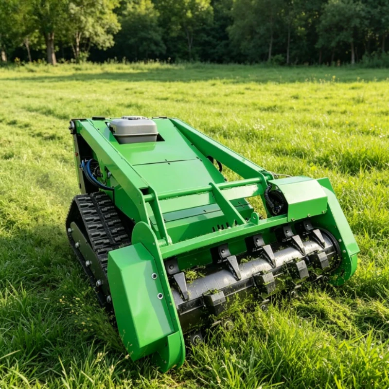 Tracked RC Lawn Mower 50 Degree Slope Adaptable Wireless Remote Crawler Grass Cutter For Landscape Orchard Farm Work