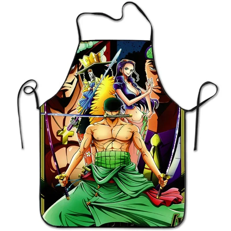 One Piece Luffy Cooking Apron Cartoon Anime Painting Women Men Kitchen Apron Household Waterproof Antifouling Sleeveless Apron