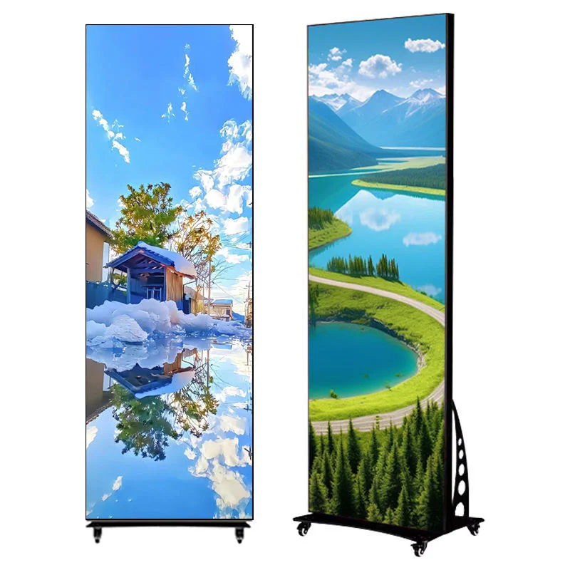Hot Selling P2.5 GOB Foldable LED Standee Plug&Play 4G App Retail & Rental Advertising Display