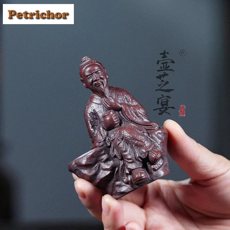 Yixing Zisha the Sage of Tea Tea Pet Elegant Tea Sculpture Tea Figurine Play Toys Tea Statue Ornaments Supplies Craftsmanship