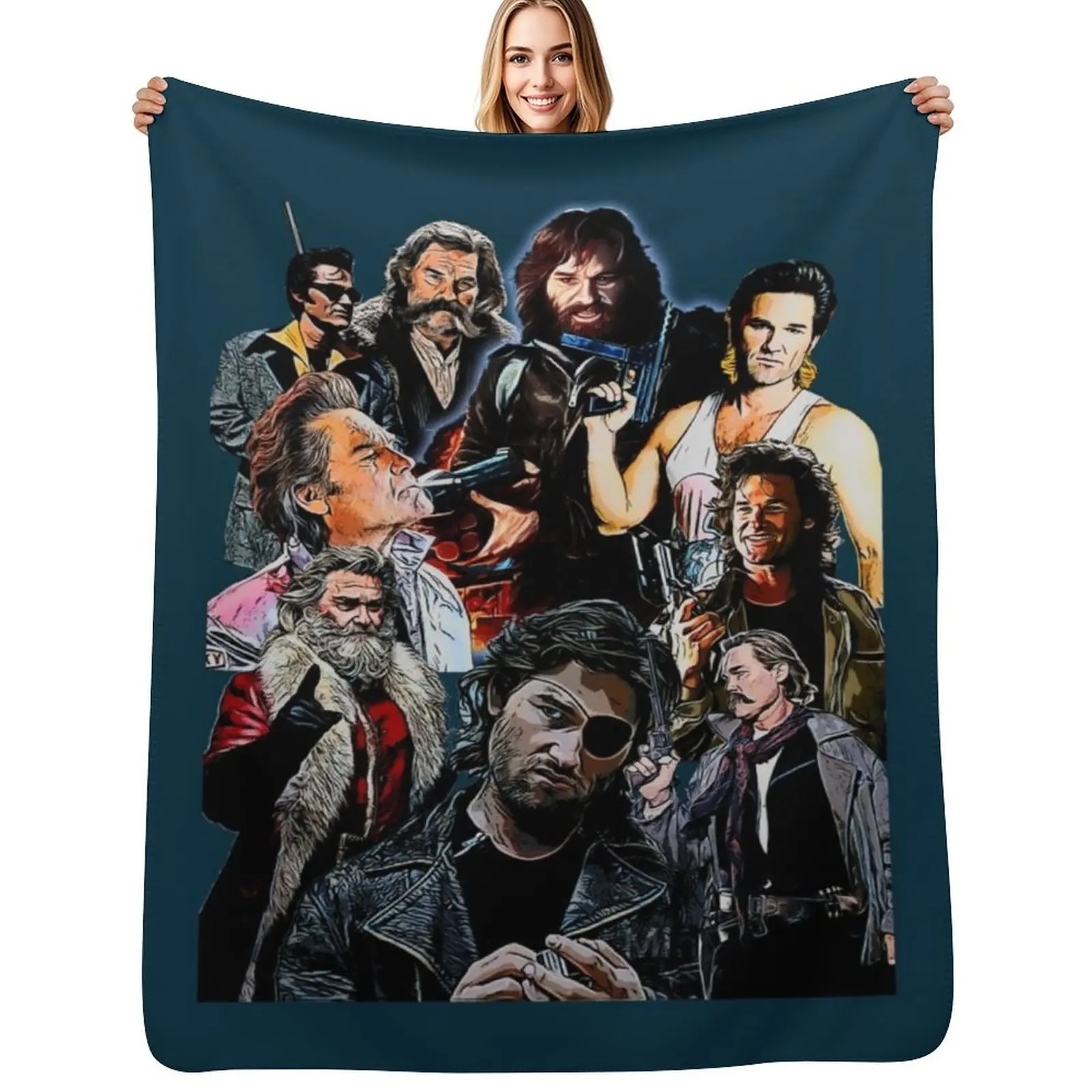 Kurt russell26 Throw Blanket Cozy Light Blanket for Travel Camping Picnic