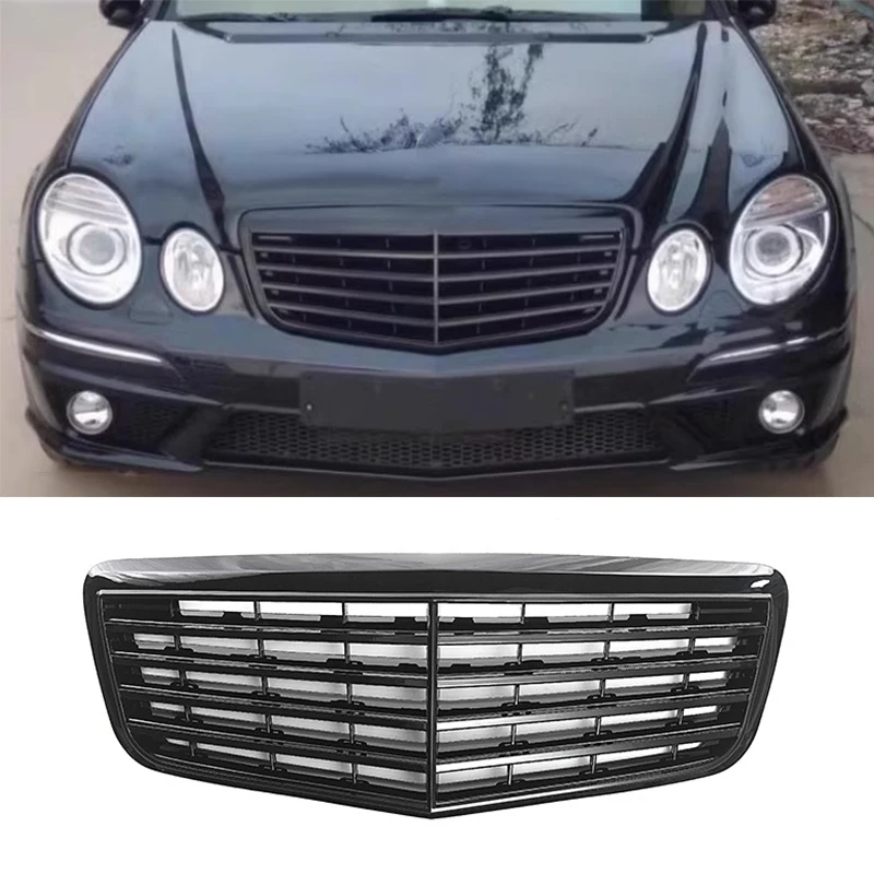 Front Bumper Grille Hood Tuning Racing Grill For Mercedes Benz E-Class W211 E350 E320 E500 E550 2007-2009 ABS Grills