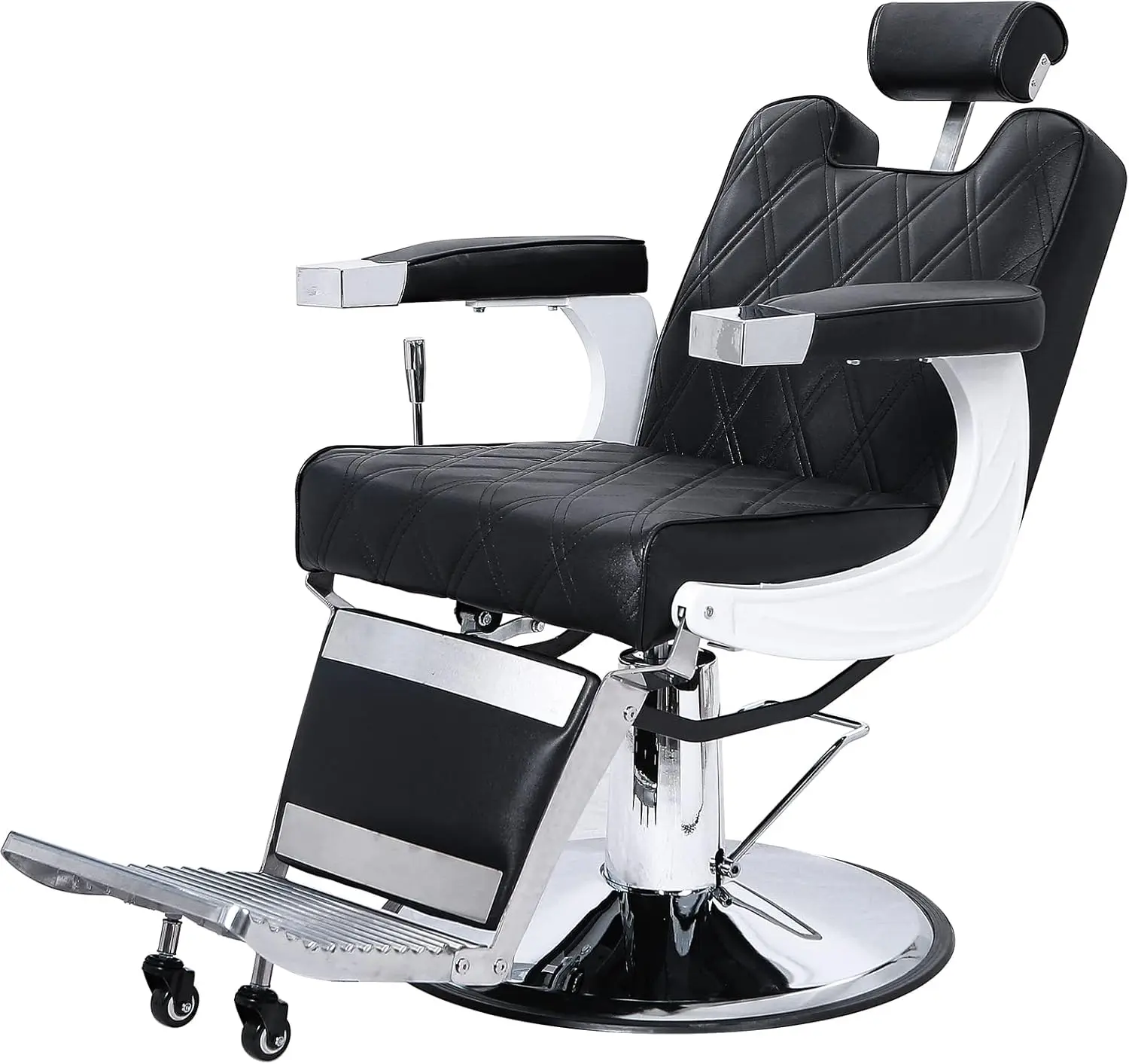 Omysalon Vintage Barber Chair Heavy Duty Professional Salon Chair For Hair Stylist, Reclining All Purpose Chair Hydraulic,