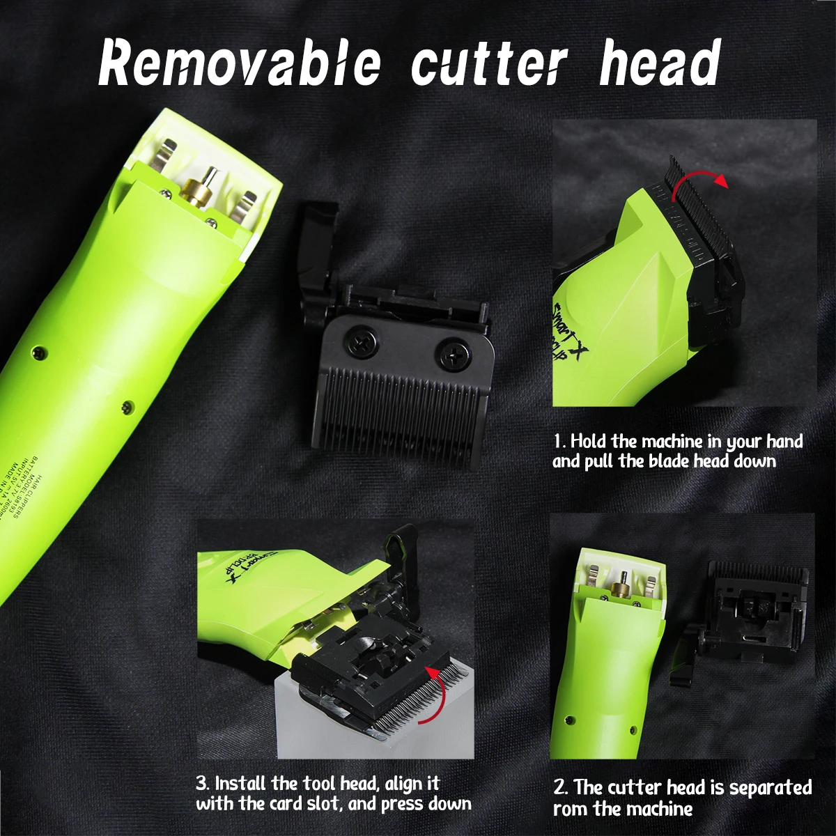 7200RPM Brushless Motor BRDCLIP Professional Hair Clipper DLC FADE Blade Charging Base Barber Electric Trimmer Salon Use view 6